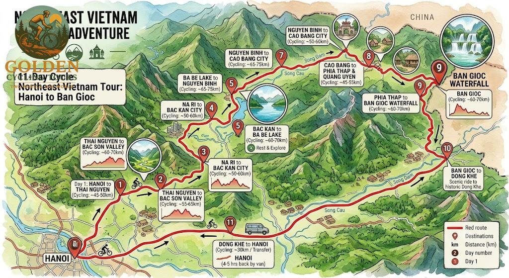 11-Day Northeast Vietnam Loop Cycling Tour